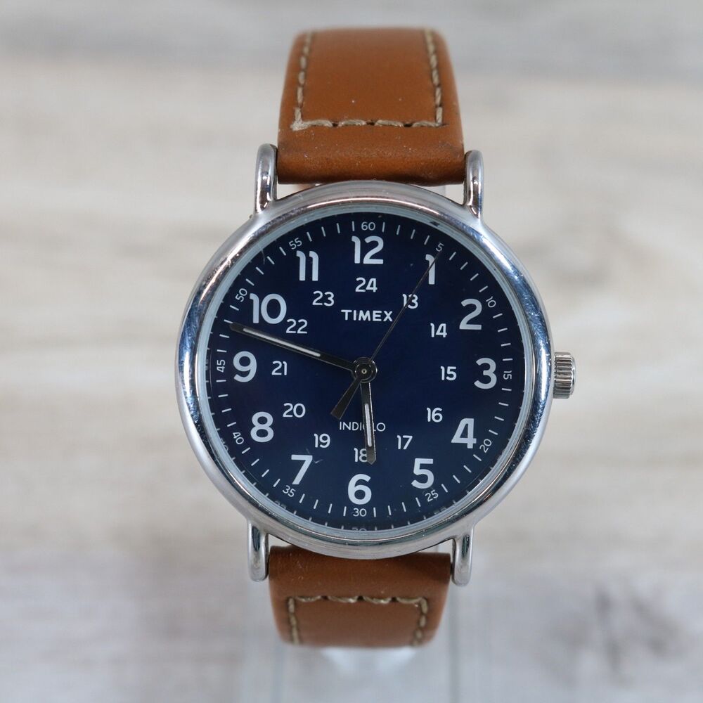 Timex Weekender Indigo Men's Watch – Pre-Owned, New Battery, Round, Blue